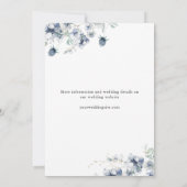 Eleganter Winter Blue Foliage Boho Wedding QR-Code Save The Date (Rückseite)