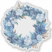 Eleganter Winter Blume Wreath Aufkleber (Vorderseite)