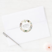 Eleganter Winter Blumenstrauß Personalisierter Url Runder Aufkleber (Umschlag)