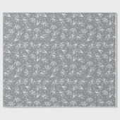 Eleganter Winter Botanicals Gray & White Mistletoe Geschenkpapier (Flach)
