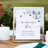 Eleganter Winter Dusty Blue Foliage Mimosa Bar Poster