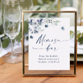 Eleganter Winter Dusty Blue Foliage Mimosa Bar Poster