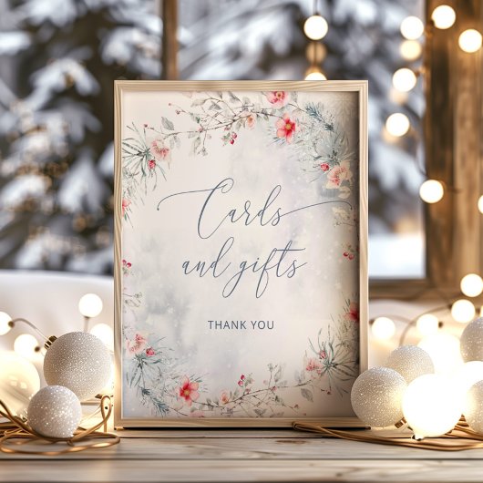 Eleganter Winter Dusty Blue Snow Cards und Geschen Poster