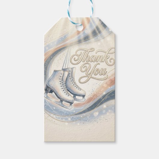 Eleganter Winter-Eislauf-Geburtstag Geschenkanhänger (Vorderseite)