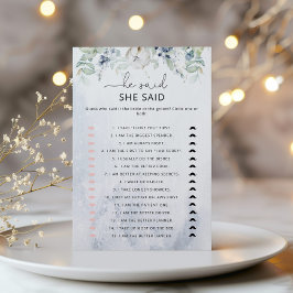 Eleganter Winter Er sagte, sie sagte Brautspiel