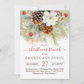 Eleganter Winter Evergreen Weihnachts-Brunch Einladung (Vorderseite)