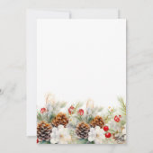 Eleganter Winter Evergreen Weihnachts-Brunch Einladung (Rückseite)