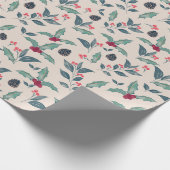 Eleganter Winter floral Geschenkpapier (Ecke)
