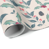 Eleganter Winter floral Geschenkpapier (Rolleneckpunkt)