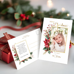 Eleganter Winter Floral Gold Frohe Weihnachten 1 F