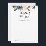 Eleganter Winter Floral Wedding Words of Weisheit Hinweiskarte<br><div class="desc">Diese elegante, blumengeschmückte Winterratskarte eignet sich perfekt für eine moderne Hochzeit. Das Design ist in dunkelblau, blau, blau, navy, rosa, rot, goldgelb und grün, Blume gehalten und in eleganten Bouquets untergebracht. Diese Karten sind ideal für Hochzeiten, Brautparty, Babydusche, Graduiertenfest u.v.m. Personalisieren Sie die Karten mit den Namen der Braut und...</div>