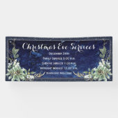 Eleganter Winter Floral Weihnachts-Kirchenservice Banner (Horizontal)