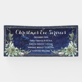 Eleganter Winter Floral Weihnachts-Kirchenservice Banner