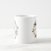 Eleganter Winter Floral Wreath Monogram Holiday Kaffeetasse (Mittel)