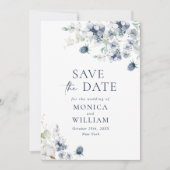 Eleganter Winter Foliage Boho Wedding Foto QR-Code Save The Date (Vorderseite)