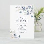 Eleganter Winter Foliage Boho Wedding Foto QR-Code Save The Date (Stehend Vorderseite)
