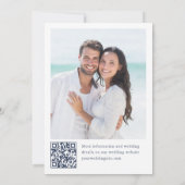 Eleganter Winter Foliage Boho Wedding Foto QR-Code Save The Date (Rückseite)