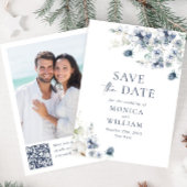 Eleganter Winter Foliage Boho Wedding Foto QR-Code Save The Date