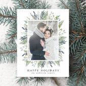 Eleganter Winter Foliage Frame | Foto Postkarte