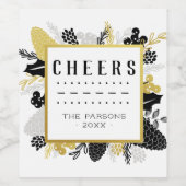 Eleganter Winter Foliage Weihnachtsmann Custom Weinetikett (Einzelnes Label)