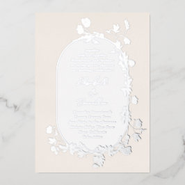 Eleganter Winter Frame Wreath Floral Silver Folieneinladung