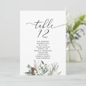 Eleganter Winter Hochzeitstisch-Seekarten Einladung (Stehend Vorderseite)