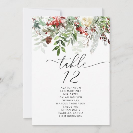 Eleganter Winter Hochzeitstisch-Seekarten Einladung (Vorderseite)