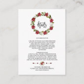 Eleganter Winter Holiday Poinsettia Wedding Detail Begleitkarte (Vorderseite)