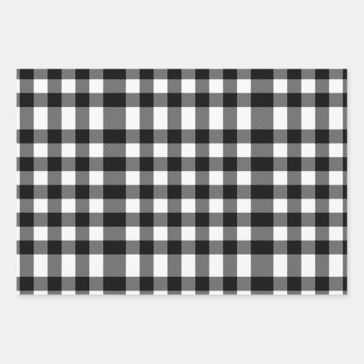 Eleganter Winter Kariert Holiday Geschenkpapier Set (Vorderseite 2)