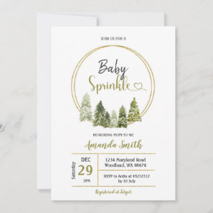 Eleganter Winter-Kiefer-Wald-Baby-Sprinkle Einladung
