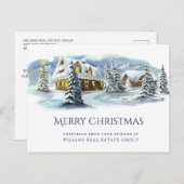Eleganter Winter Land Weihnachts Corporate Gruß Postkarte (Vorne/Hinten)