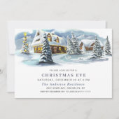 Eleganter Winter Landschaft Urlaub CHRISTMAS EVE Einladung (Vorderseite)