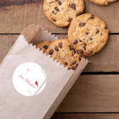 Eleganter Winter Minimalistischer Roter Kardinal b Runder Aufkleber