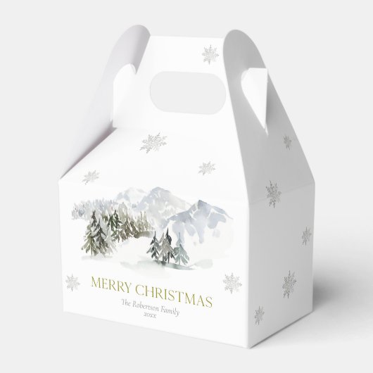 Eleganter Winter Mountain Weihnachten Geschenkschachtel (Vorderseite)