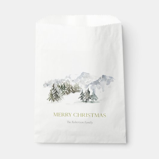 Eleganter Winter Mountain Weihnachten Geschenktütchen (Vorderseite)