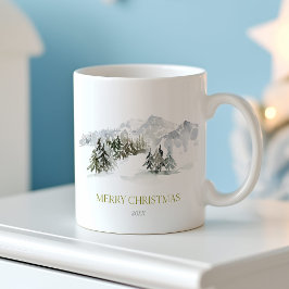 Eleganter Winter Mountain Weihnachten Kaffeetasse