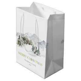 Eleganter Winter Mountain Weihnachten Mittlere Geschenktüte