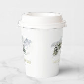 Eleganter Winter Mountain Weihnachten Pappbecher (Rechts)