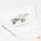 Eleganter Winter Mountain Weihnachten Rechteckiger Aufkleber (Umschlag)