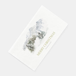 Eleganter Winter Mountain Weihnachten Serviette