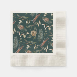 Eleganter Winter Napkins mit Pinecones Serviette
