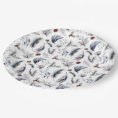 Eleganter Winter Pine Botanicals Urlaub Pappteller (Schrägansicht)