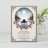 Eleganter Winter Romance Hochzeitsempfang Einladung (Stehend Vorderseite)