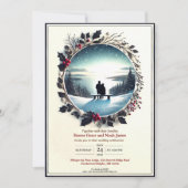 Eleganter Winter Romance Hochzeitsempfang Einladung (Vorderseite)