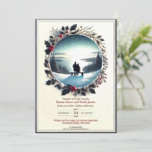 Eleganter Winter Romance Hochzeitsempfang Einladung (Stehend Vorderseite)