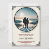 Eleganter Winter Romance Hochzeitsempfang Einladung (Vorderseite)