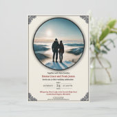 Eleganter Winter Romance Hochzeitsempfang Einladung (Stehend Vorderseite)