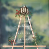 Eleganter Winter Rustic Pine Trees Lantern Wedding Acrylschild (Neutral)