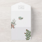 Eleganter Winter Rustic Pine Trees Lantern Wedding All In One Einladung (Außenbereich)