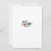 Eleganter Winter Rustic Pine Trees Lantern Wedding Einladung (Rückseite)